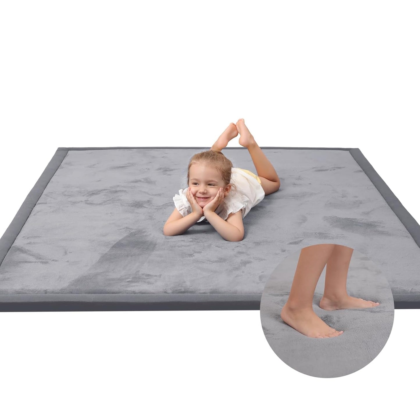Baby Play Mat for Floor,1.3" Thick Elasti-Foam 74×50 Playpen Mat for Toddlers Infant