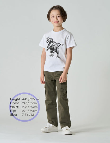 LAPASA Kids T-Shirts Short Sleeve (4 Pack) 100% Cotton Plain Top Tees Boy & Girl Unisex Toddler