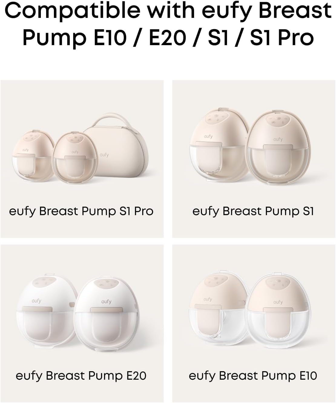 eufy Original 21mm Sizing Inserts (2-Pack) for Wearable Breast Pump S1/S1 Pro/E10/E20, Silicone