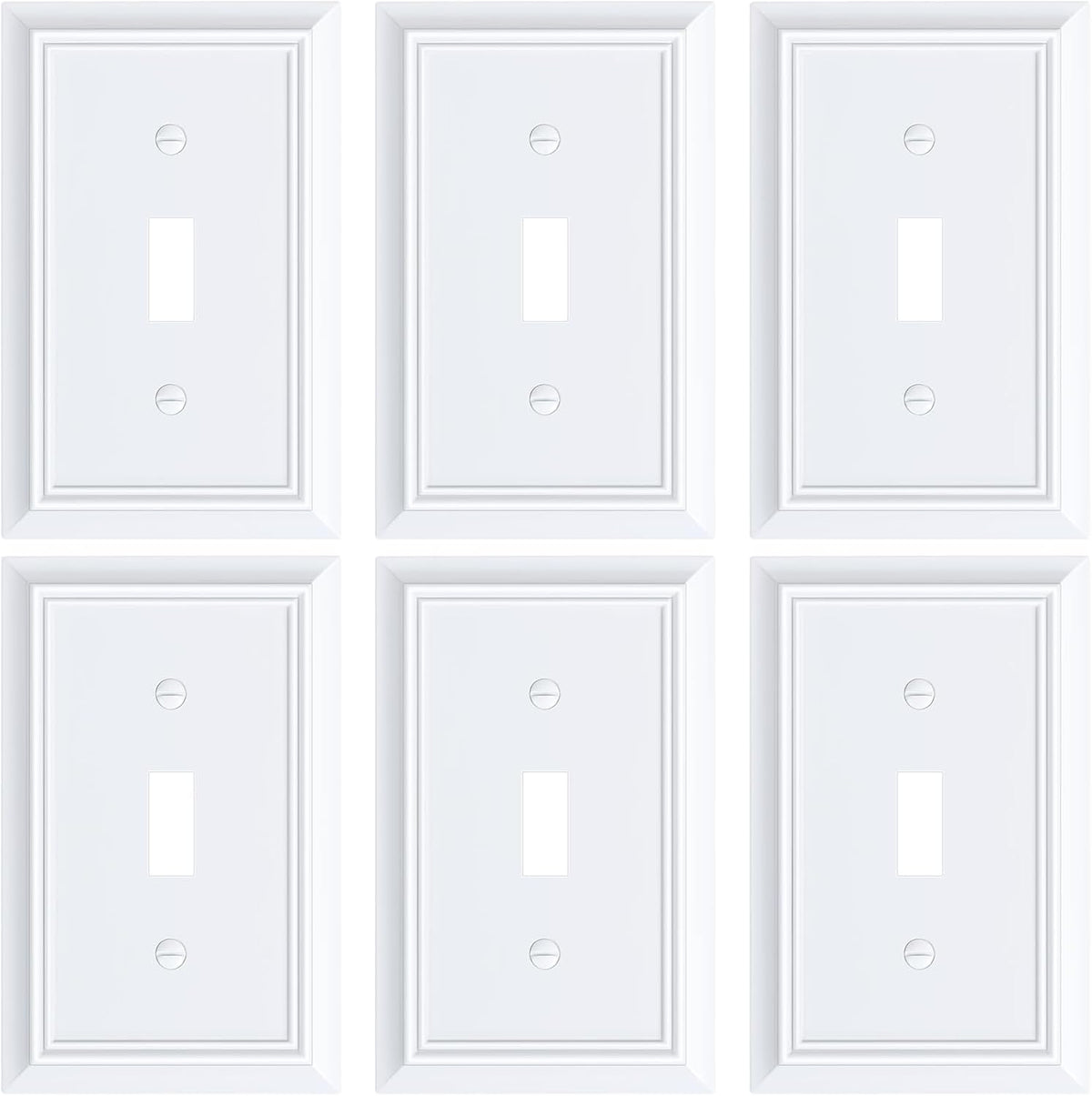 6-Pack Single Toggle Light Switch Cover Plate, Durable Natural Bamboo Fiber Decorative Switch Plate