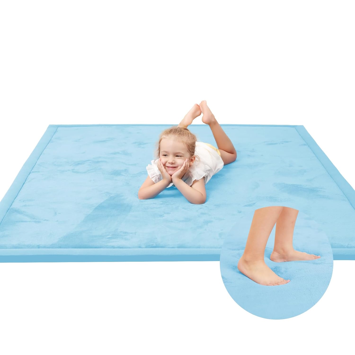 Baby Play Mat for Floor,1.3" Thick Memory foam Tummy Time Mat for