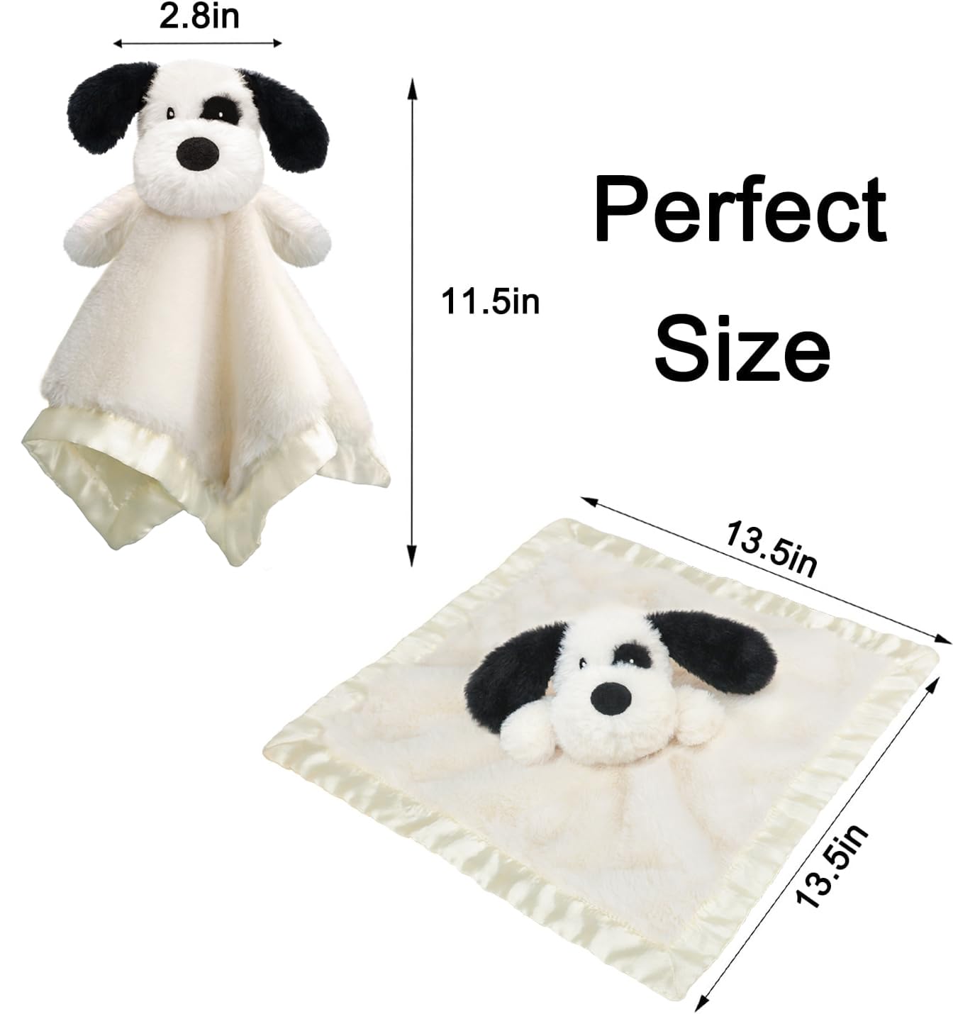 Puppy Baby Security Blanket for Toddler Infant Newborn Boys and Girls Soft Lovey Plush Fabric and
