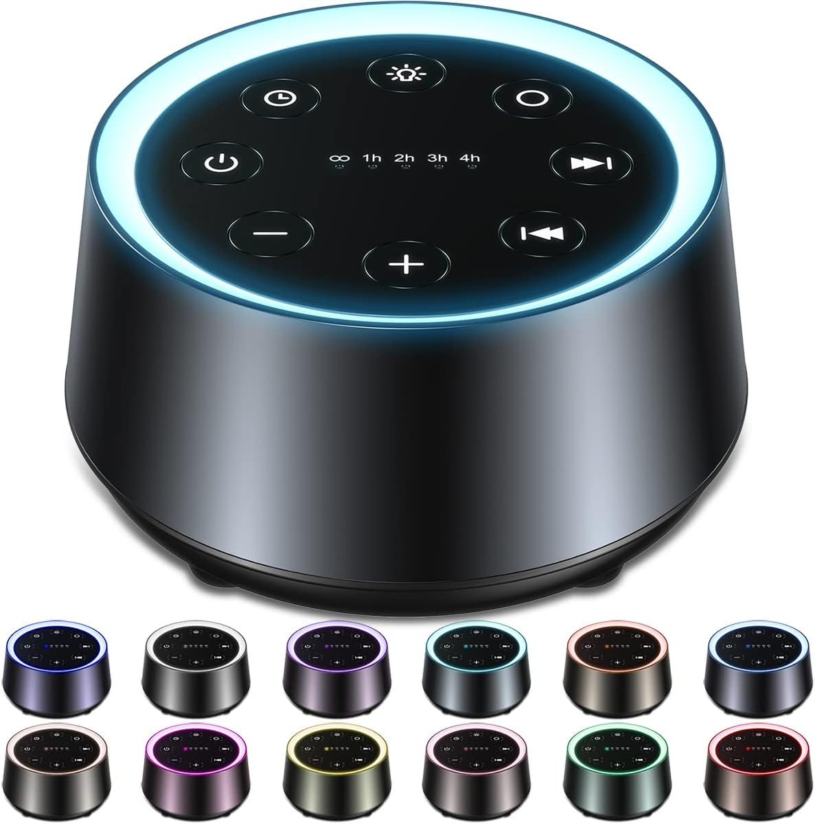 EasyHome Sleep Sound Machine White Noise Machines with 30 Soothing Sounds 12 Adjustable Night Light