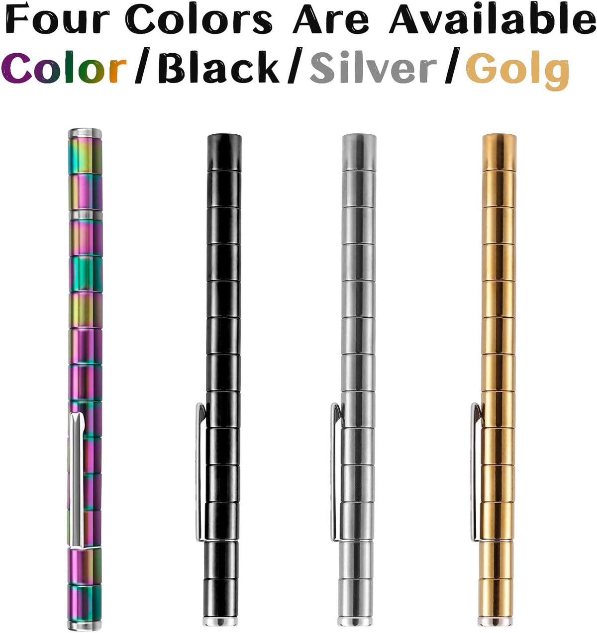 Black Fidget Pen Toy, Sensory Tool EDC Fidgeting Game for Adults, Cool Gadget Best for Stress and