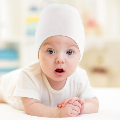 DRESHOW BQUBO 4 Pieces Baby Beanie Newborn Toddler Soft Cute Knit Hat Hospital Hats for Baby Boys
