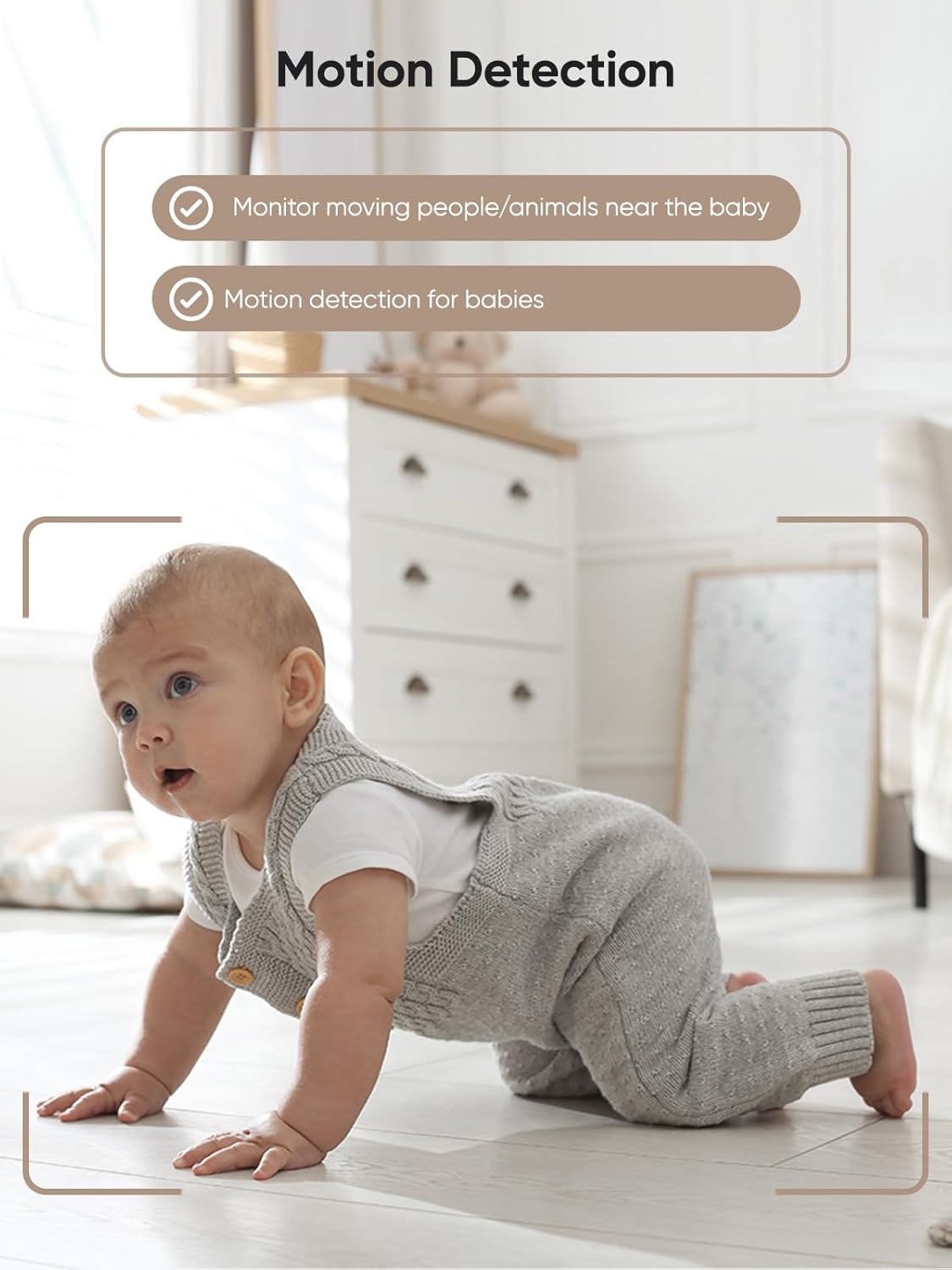 bonoch Add-on Baby Camera Unit for BBM14/BBM16, 1440p HD Video Baby Monitor Camera No WiFi