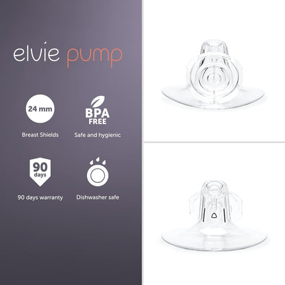 Elvie Pump Breast Shield - 24mm | 2 Pack Nipple Shield Flange for Pumping Breast Milk | Breast