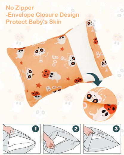 ALVABABY Toddler Pillowcases Stretchy Soft Kids Pillow Cover 2 Pack Fit 13"x 18" or 12"x16"