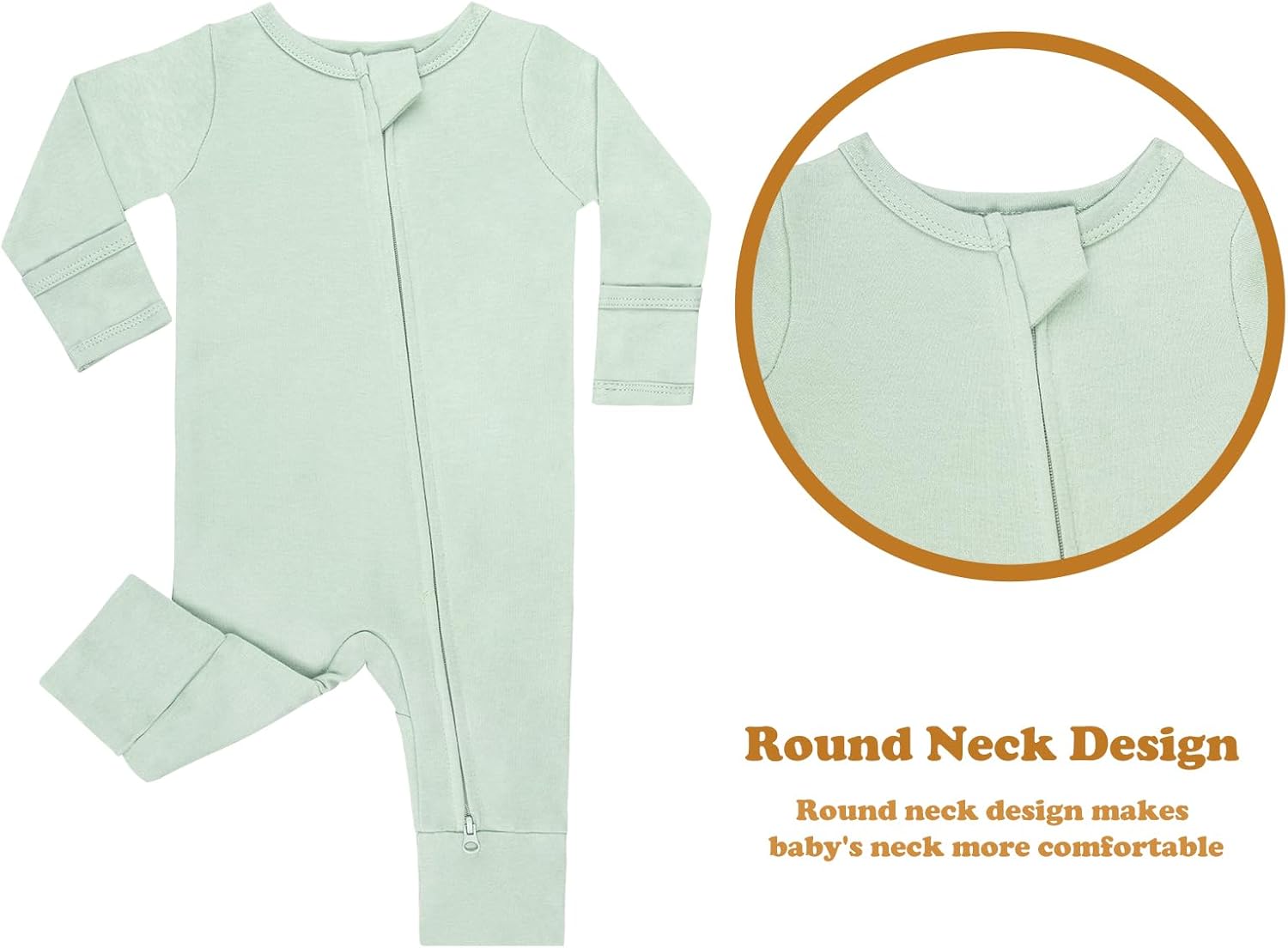 GUISBY Long Sleeve Cotton Pajamas Footless Baby Bodysuits with Zipper and Mittens 3-Pack for Boys