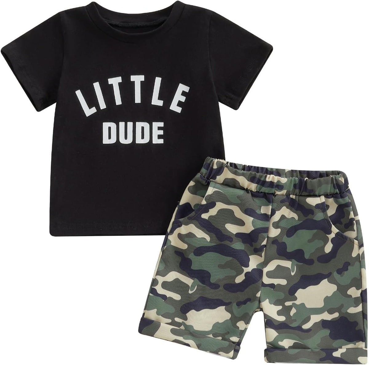 wdehow Toddler Kids Baby Boy Summer Clothes Sets 1T 2T 3T 4T 5T Letter Print Short Sleeve Tops
