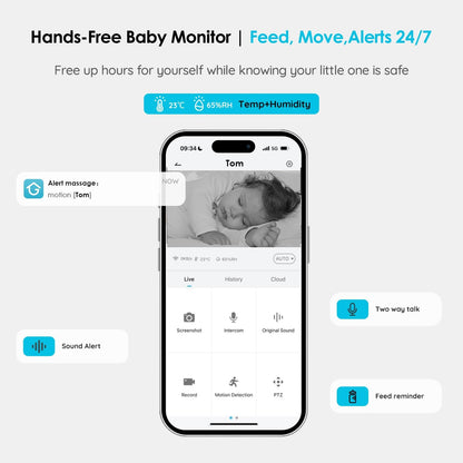 ieGeek Baby Monitor with Camera and Audio,5" Screen,HD Night Vision,2-Way Talk,Cry&Motion
