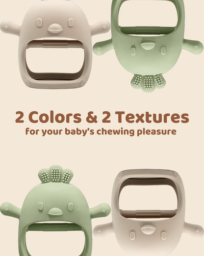 ChooKaChoo 2 Pack Baby Teething Toy Silicone Teething Mitten for Babies Over 3 Months Anti Dropping