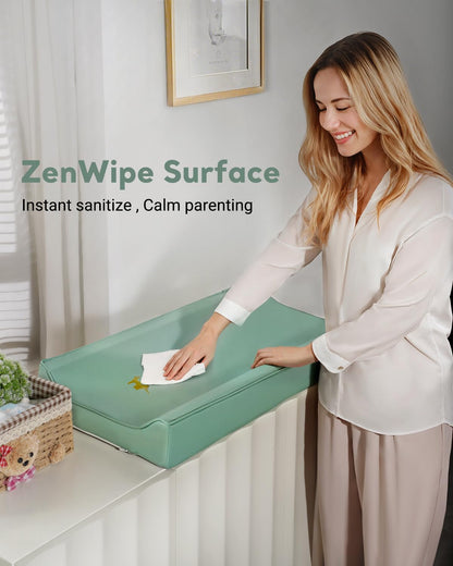 Vegan Leather Waterproof Baby Changing Pad - Wipeable, Extra Thick & Portable & Non-Slip Diaper Mat