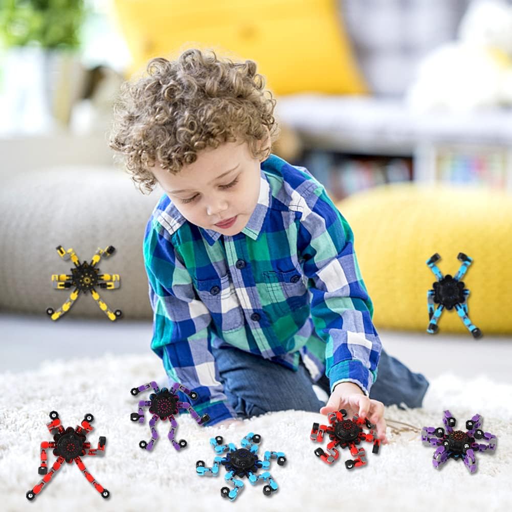 16 Pack Fidget Spinners Deformable Stress Relief Sensory Toy Robot Spinner DIY Mechanical Spiral