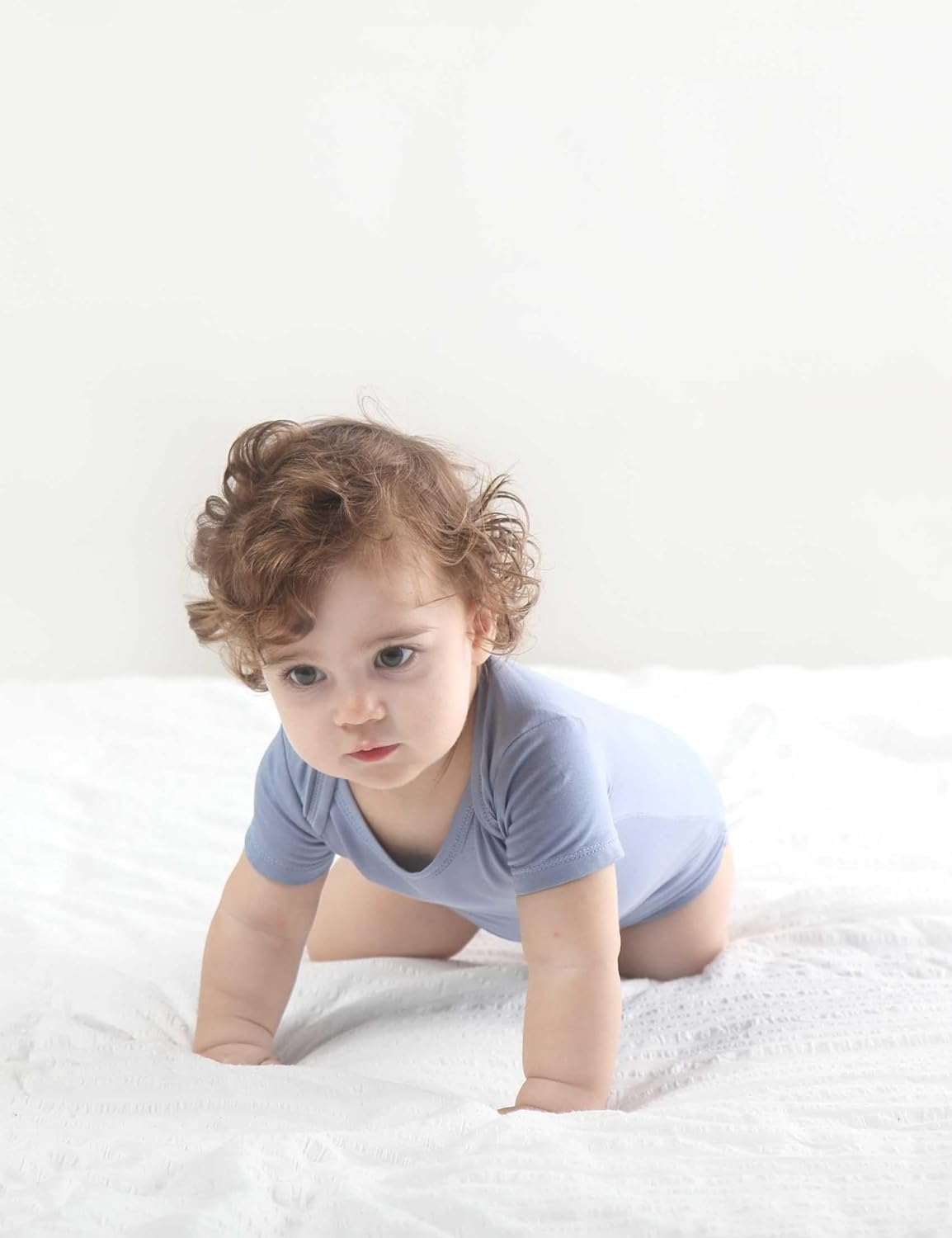 Baby Short Sleeve Solid Bodysuit - Super Soft Rayon made from Bamboo - Newborn Infant Toddler Boy