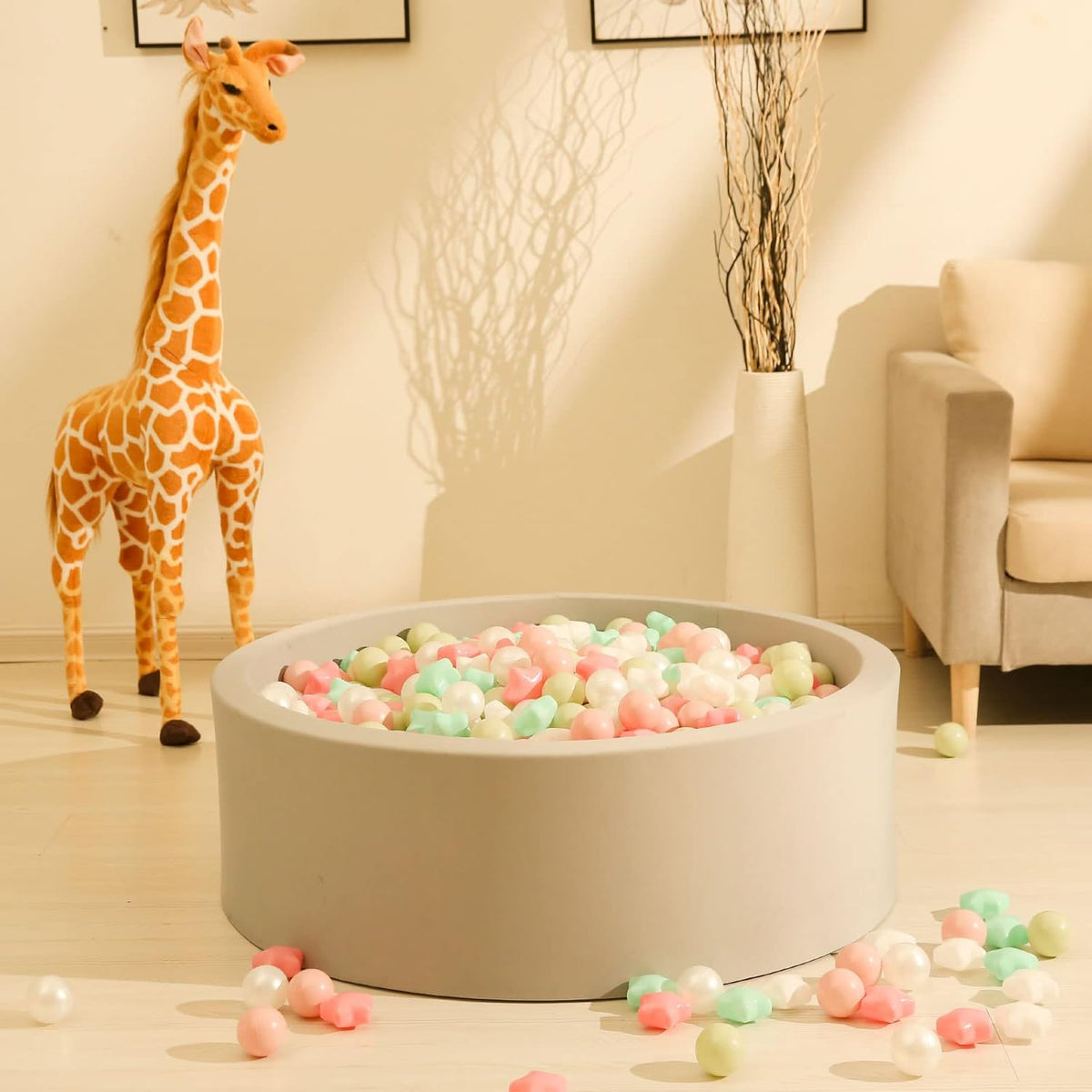GOGOSO Ball Pits Balls for Toddlers Pack of 50 100 200 Plastics Shape Ball Non-Phthalate Non-BPA