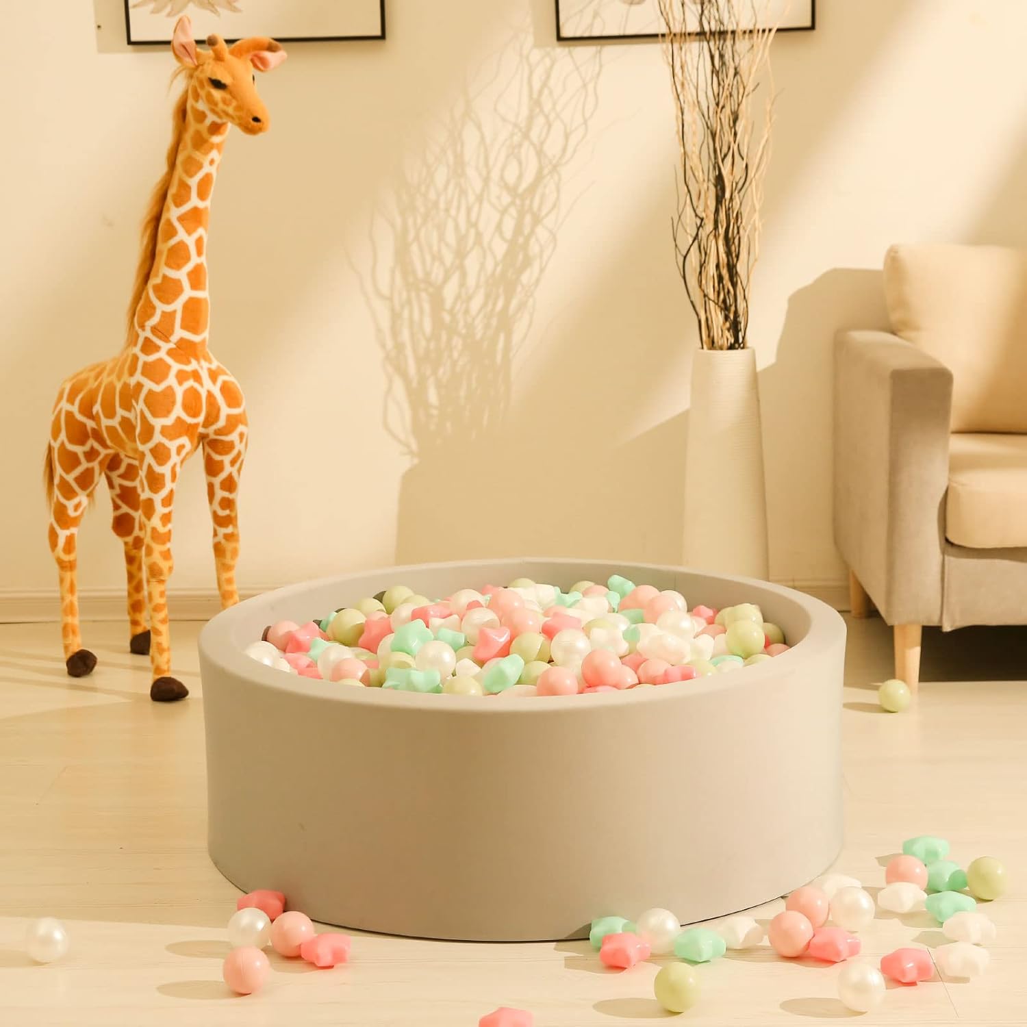 GOGOSO Ball Pits Balls for Toddlers Pack of 50 100 200 Plastics Shape Ball Non-Phthalate Non-BPA