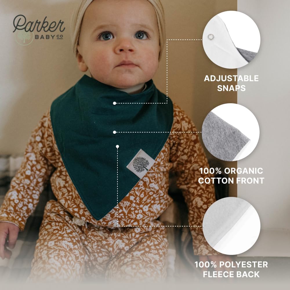 Parker Baby Bandana Drool Bibs 8 Pack Baby Bibs for Boys, Girls, Unisex - Soft & Stylish Teething