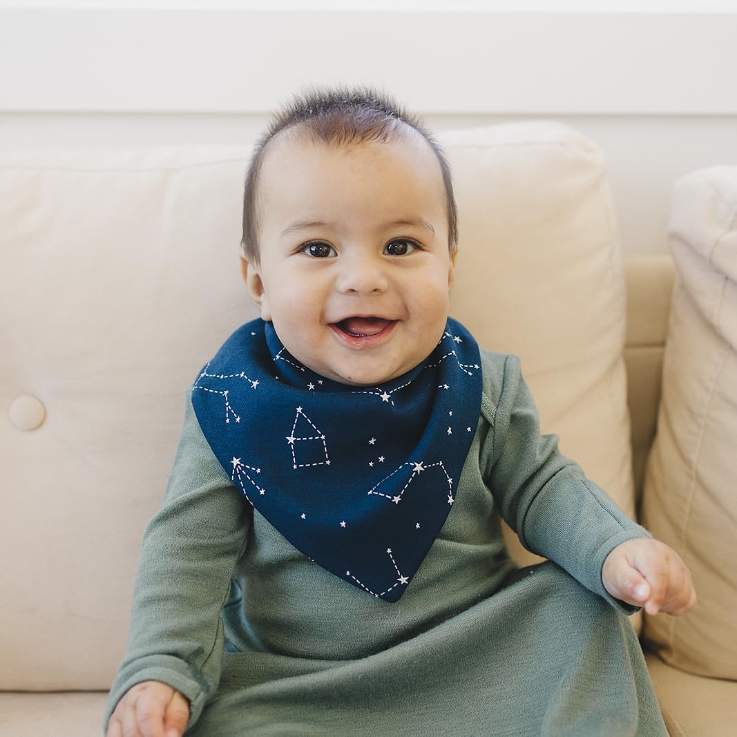 Woolino Merino Wool Baby Bibs - Highly Absorbent Bandana Bib with Cotton Outer Layer and Merino
