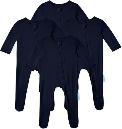 Baby Zipper Footie Pajamas, Supersoft Bamboo Rayon Baby Footed Pjs Boy Girl 0-3-6-9-18-24 Month