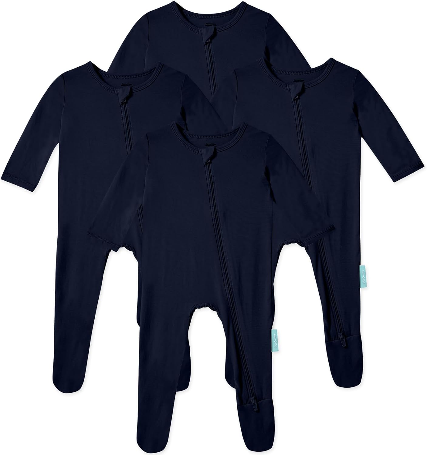 Baby Zipper Footie Pajamas, Supersoft Bamboo Rayon Baby Footed Pjs Boy Girl 0-3-6-9-18-24 Month
