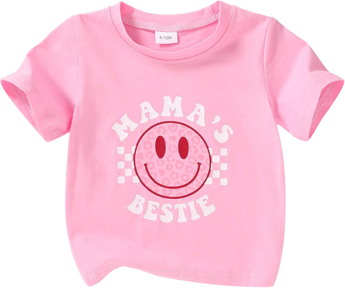 Happy Town Toddler Clothes Baby Boy Girl Smiley Face Shirt Short Sleeve T-Shirt Tee Summer Tops