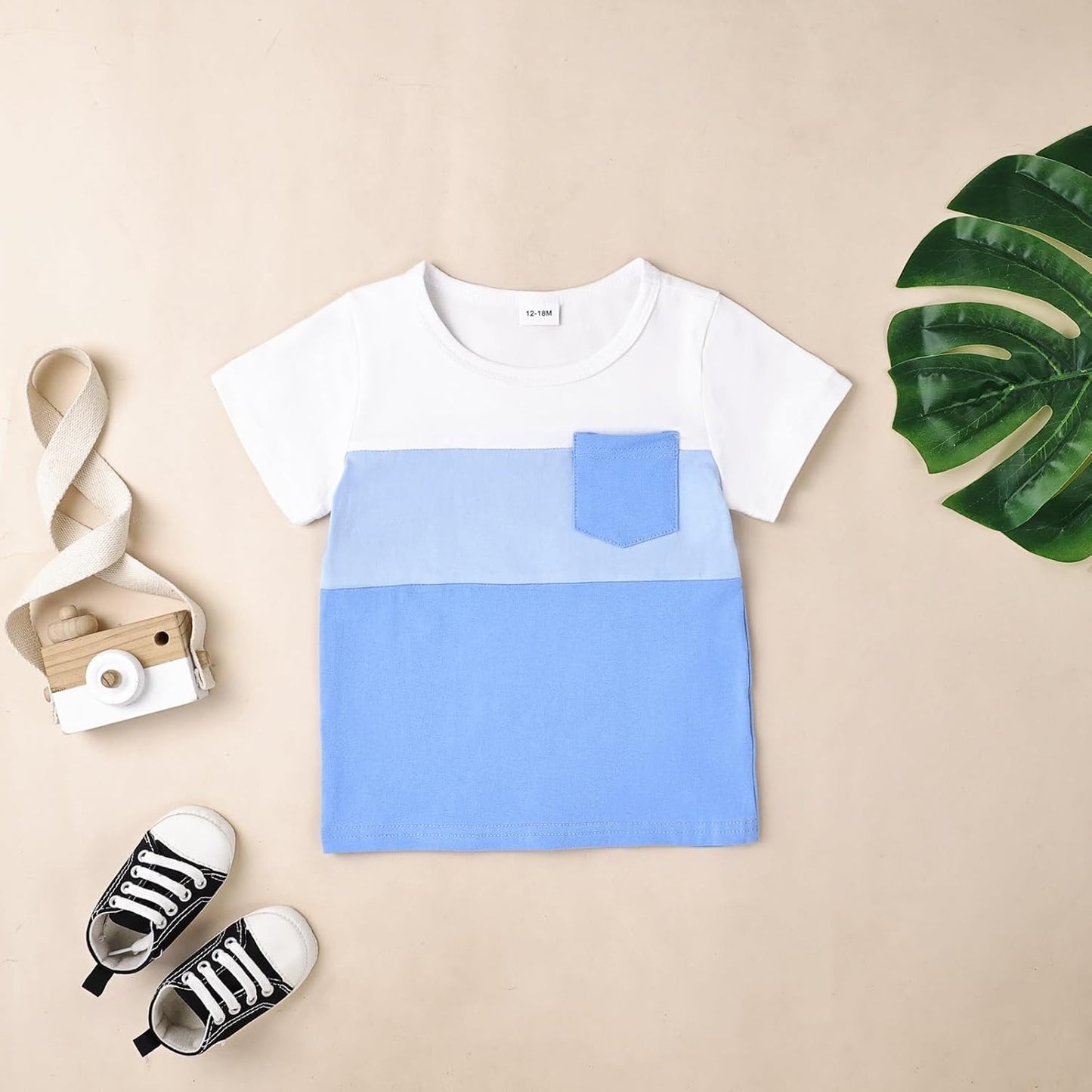 Baby Boy Clothes Toddler Boy Summer Outfits Short Sleeve Patchwork Top T-shirt & Pocket Pant Set 2