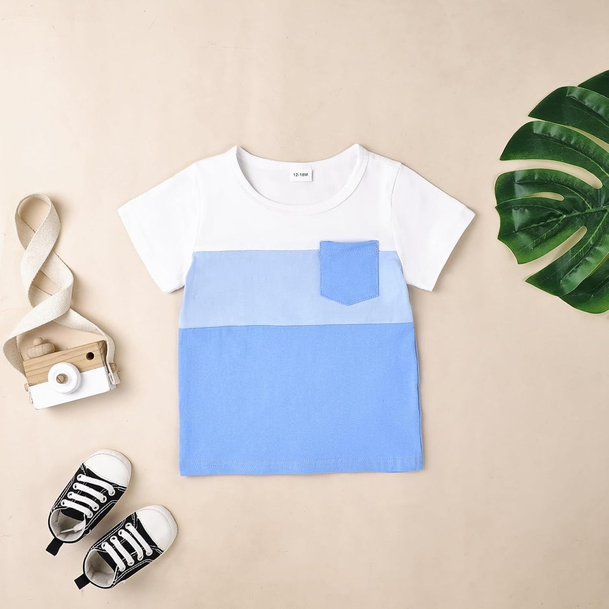 Baby Boy Clothes Toddler Boy Summer Outfits Short Sleeve Patchwork Top T-shirt & Pocket Pant Set 2