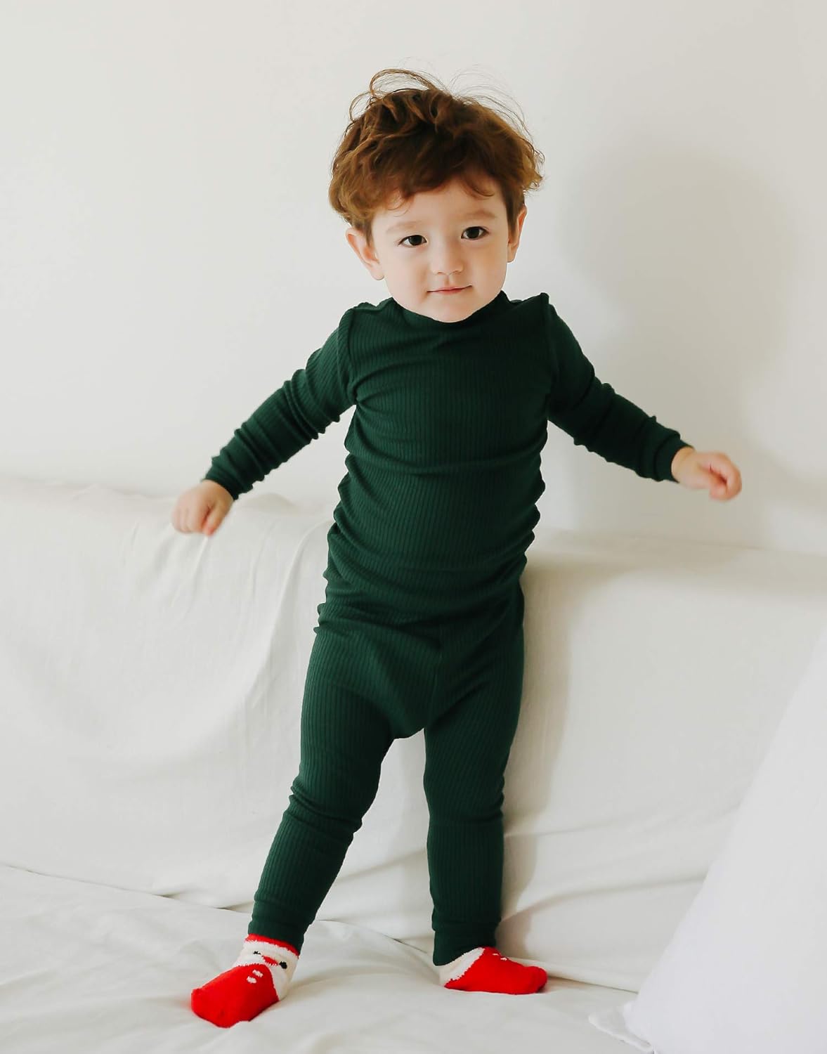 VAENAIT 6M-12Y Toddler Kids Girls Boys Soft Comfy Modal Tencel Solid Raglan Sleepwear Pajamas Pjs