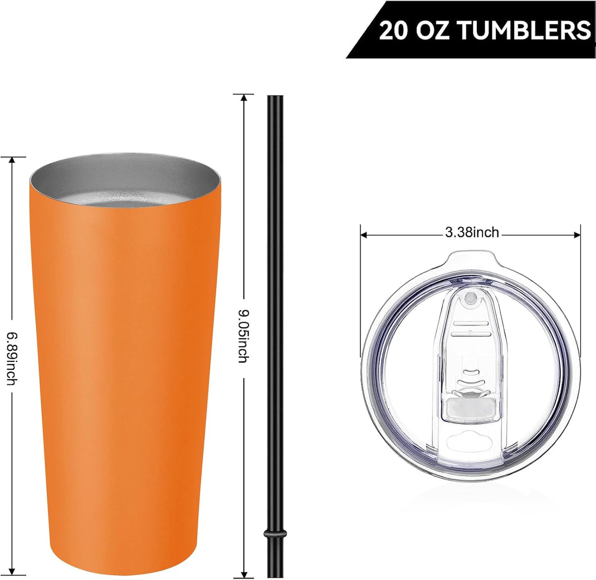 VEGOND 20oz Tumbler Stainless Steel Tumbler with Lid And Straw Vacuum Insulated Double Wall Travel