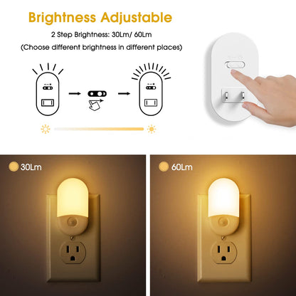 L LOHAS LED Night Lights Plug into Wall, [2 Pack] LED Dimmable Night Light