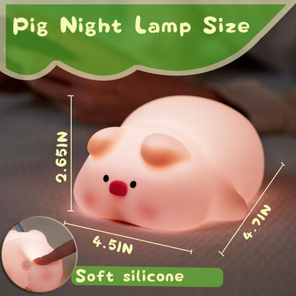 Cute Pig Lamp, Fun Lying Flat Pig Night Light, LED Squishy Animal Novelty Lamp, Light up Duck for