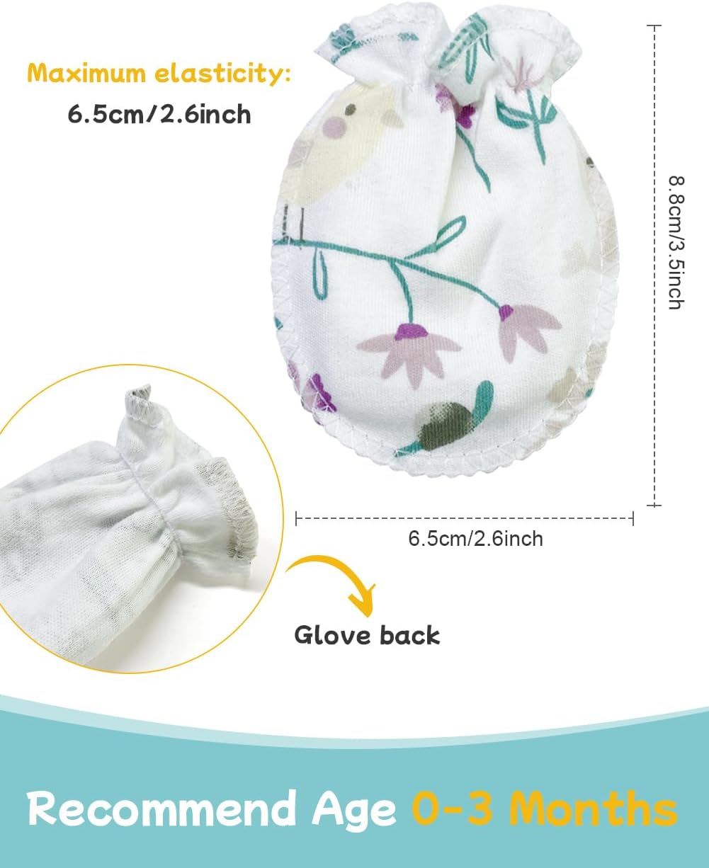 Cute Baby Mittens Newborn, No Scratch Baby Boy Mittens, Baby Girl Hat Gloves for Toddlers, Infant
