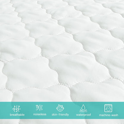 Biloban Pack n Play Sheets and Waterproof Mattress Protector, Grey&Pink, Breathable, Washable