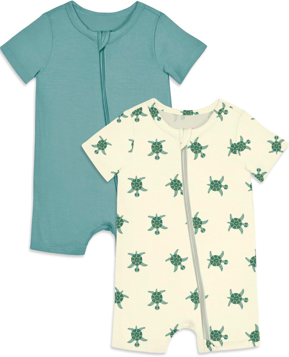 Jimonda Baby Rompers Cotton Baby Boys Baby Girls Short Sleeve Sleepers Pjs Two Way Zipper One-piece
