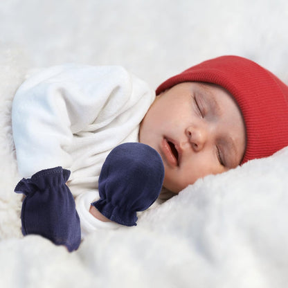 Newborn Baby Mittens No Scratch Cotton Elastic Wrist Gloves Infant Toddler Mittens for Baby Boy