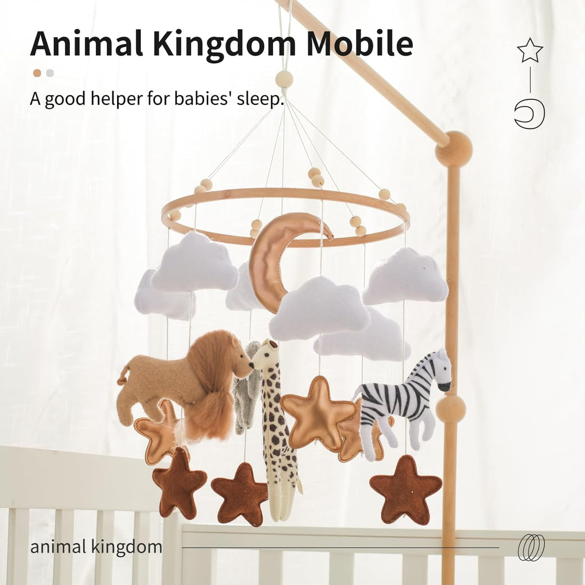 Ikubigu Baby Mobile for Crib, Baby Crib Mobile for Boys Girls, Baby Mobile for Bassinet, Boho