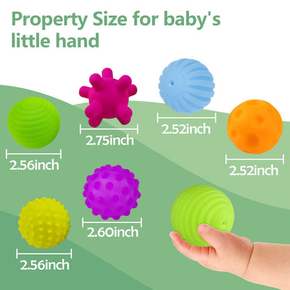 ROHSCE Sensory Balls for Baby Sensory Baby Toys 6 to 12 Months for Toddlers 1-3, Bright Color