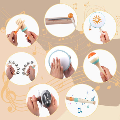 Toddlers Musical Instruments-Baby Montessori Wooden Musical Toys for Toddlers 1-3 Year Old,Kids
