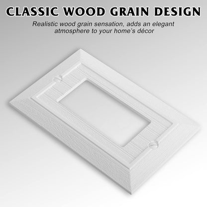 Modern Decorative Wall Plate Switch Plate Outlet Cover, Vintage Retro Wood Grain Design(Single