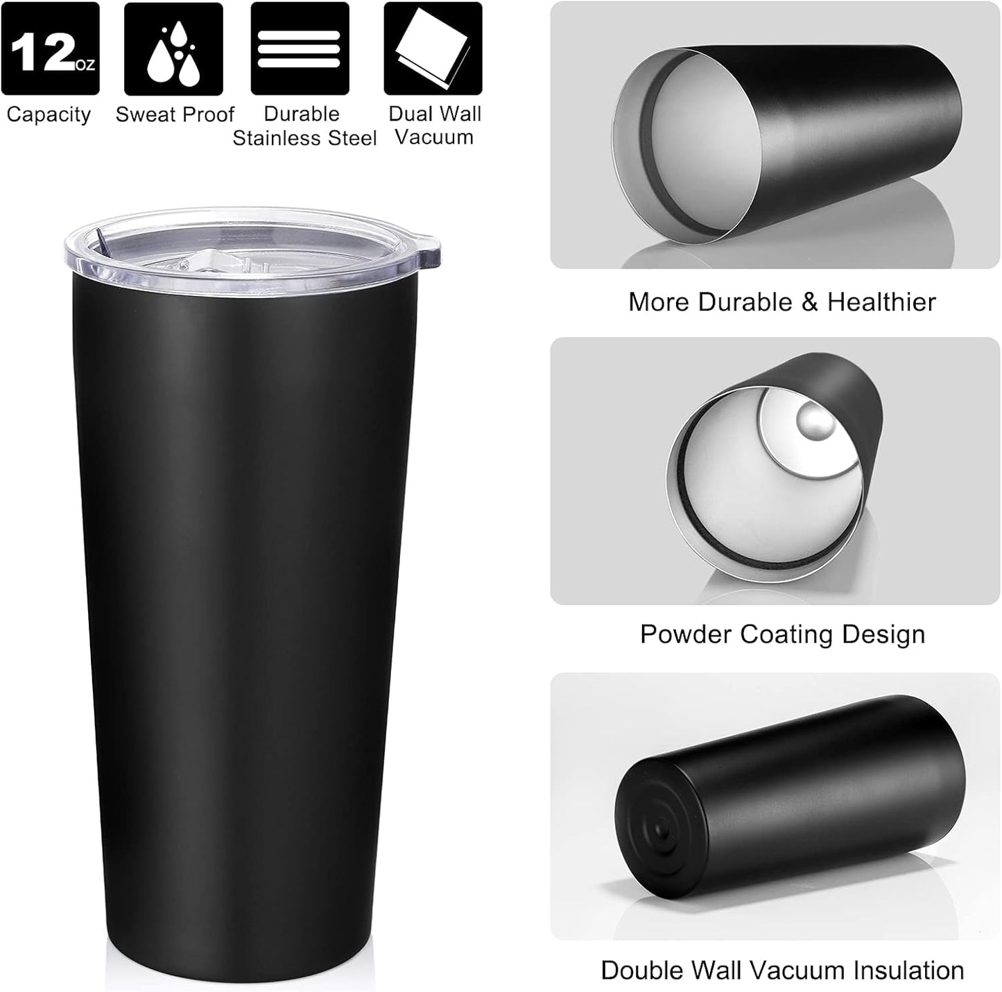 VEGOND 20oz Tumbler Bulk with Lid and Straw 1 Pack, Stainless Steel Vacuum Insulated Tumbler