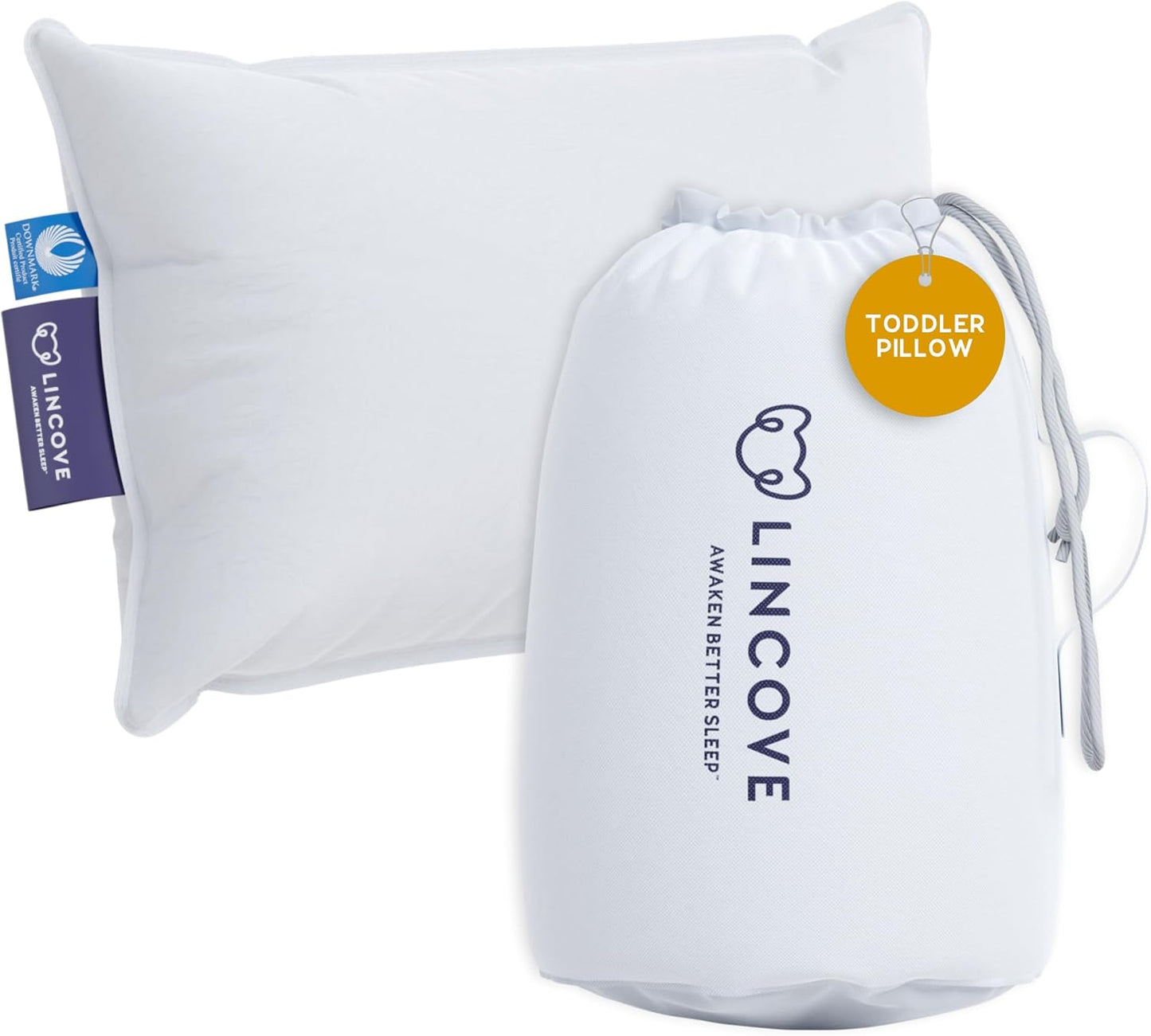 Lincove Canadian Down Toddler Pillow for Sleeping - Perfect for Kids Travel Pillow, Nap Time