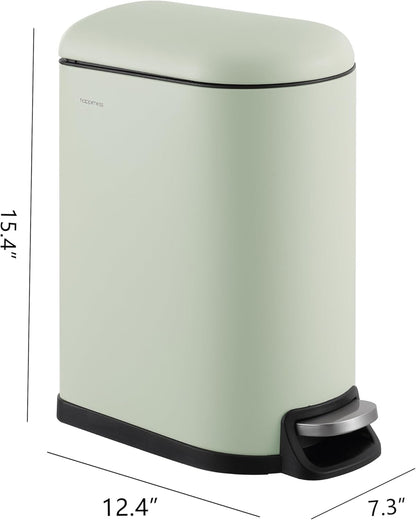 happimess HPM1009E Roland Mini 2.6-Gallon Step-Open Trash Can, Pistachio Gelato,with Soft-Close