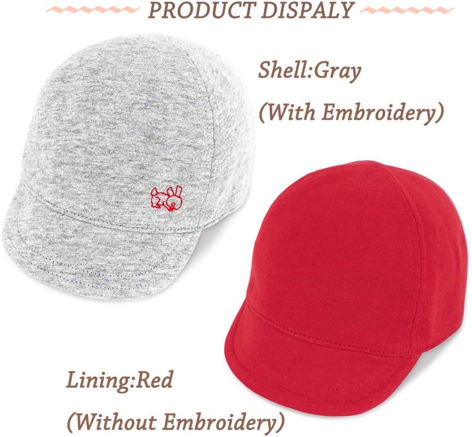 Keepersheep Baby Reversible Baseball Cap Infant Sun Hat, Cotton Knit Soft Brim for Infant Toddler