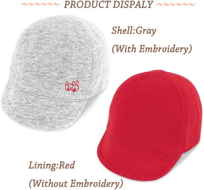 Keepersheep Baby Reversible Baseball Cap Infant Sun Hat, Cotton Knit Soft Brim for Infant Toddler