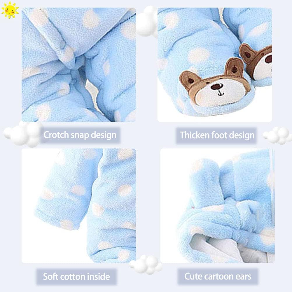 XIFAMNIY Baby Newborn Jumpsuit Footie Hooded Thicken Winter Bunting Outwear Snowsuit Pajamas for