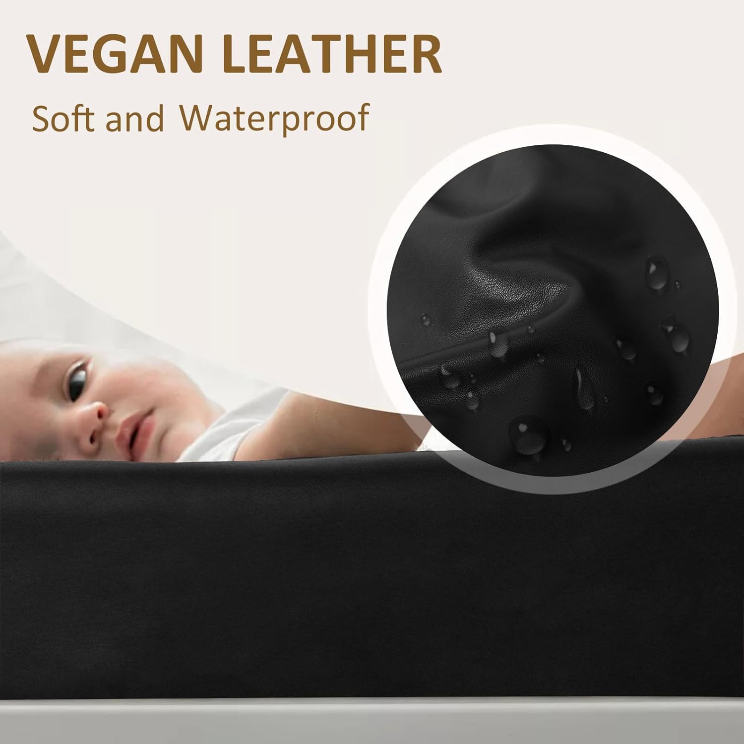 Owlowla Changing Pad Cover,Waterproof Changing Pad Covers-Soft Leather Diaper Changing Table
