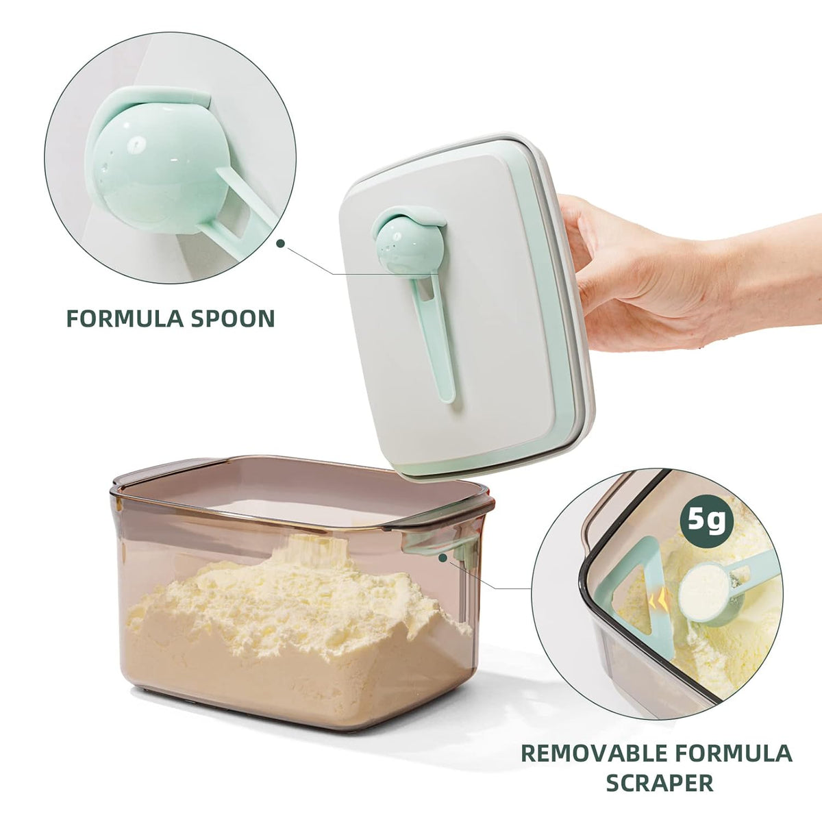 To Go Formula Container - 1000ml Airtight Milk Powder Container for Travel, Formula Dispenser with