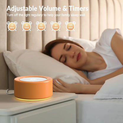 Nursery Lamp with Sound Machine, Mood Lighting, 7 Colors Night Light, 30 Soothing Sounds, White
