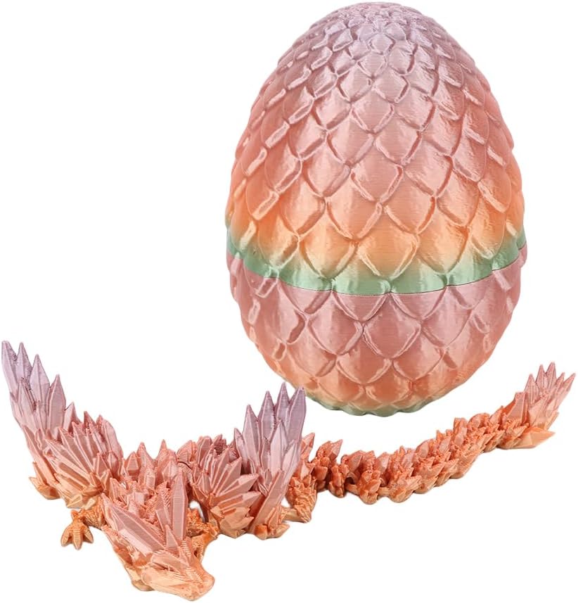 Cessfle 3D Printed Dragon in Egg, Fly Dragon Egggs with Dragon Inside Full Articulated Dragon Egggs